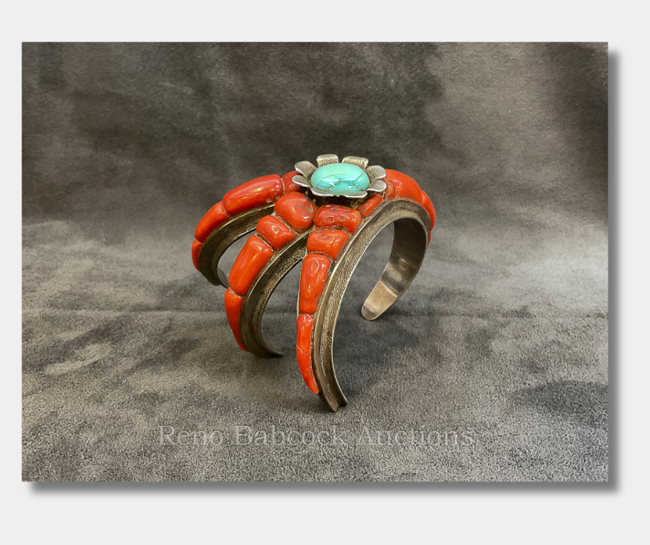 Ben Nighthorse Campbell Sterling Coral Cuff sold by Reno Babcock Auctions